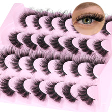 Load image into Gallery viewer, 14 Pairs Wispy Mink Lashes False Eye Lashes Natural Look 5D Volume 16mm Fake Eyelashes Pack by TNFVLONEINS