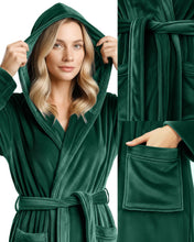 Load image into Gallery viewer, Premium Plush Fleece Robes for Women with Hood Fluffy Soft Long Bathrobe