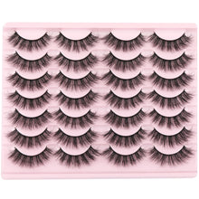 Load image into Gallery viewer, 14 Pairs Wispy Mink Lashes False Eye Lashes Natural Look 5D Volume 16mm Fake Eyelashes Pack by TNFVLONEINS