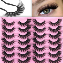Load image into Gallery viewer, 14 Pairs Wispy Mink Lashes False Eye Lashes Natural Look 5D Volume 16mm Fake Eyelashes Pack by TNFVLONEINS