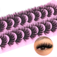 Load image into Gallery viewer, 14 Pairs Wispy Mink Lashes False Eye Lashes Natural Look 5D Volume 16mm Fake Eyelashes Pack by TNFVLONEINS