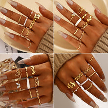 Load image into Gallery viewer, FAXHION 68 Pcs Gold Jewelry Set for Women with 7 Necklace, 17 Bracelet, 5 Hoop Earrings, 15 Stud Earrings, 24 Knuckle Rings for Women Jewelry Set for Women