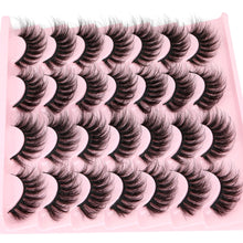 Load image into Gallery viewer, 14 Pairs Wispy Mink Lashes False Eye Lashes Natural Look 5D Volume 16mm Fake Eyelashes Pack by TNFVLONEINS