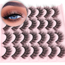 Load image into Gallery viewer, 14 Pairs Wispy Mink Lashes False Eye Lashes Natural Look 5D Volume 16mm Fake Eyelashes Pack by TNFVLONEINS
