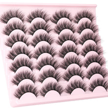 Load image into Gallery viewer, 14 Pairs Wispy Mink Lashes False Eye Lashes Natural Look 5D Volume 16mm Fake Eyelashes Pack by TNFVLONEINS