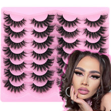 Load image into Gallery viewer, 14 Pairs Wispy Mink Lashes False Eye Lashes Natural Look 5D Volume 16mm Fake Eyelashes Pack by TNFVLONEINS