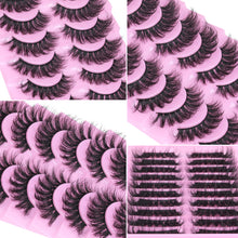 Load image into Gallery viewer, 14 Pairs Wispy Mink Lashes False Eye Lashes Natural Look 5D Volume 16mm Fake Eyelashes Pack by TNFVLONEINS