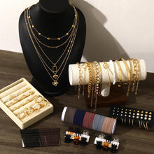 Load image into Gallery viewer, FAXHION 68 Pcs Gold Jewelry Set for Women with 7 Necklace, 17 Bracelet, 5 Hoop Earrings, 15 Stud Earrings, 24 Knuckle Rings for Women Jewelry Set for Women