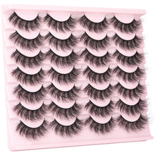 Load image into Gallery viewer, 14 Pairs Wispy Mink Lashes False Eye Lashes Natural Look 5D Volume 16mm Fake Eyelashes Pack by TNFVLONEINS
