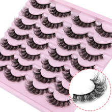 Load image into Gallery viewer, 14 Pairs Wispy Mink Lashes False Eye Lashes Natural Look 5D Volume 16mm Fake Eyelashes Pack by TNFVLONEINS