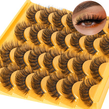 Load image into Gallery viewer, 14 Pairs Wispy Mink Lashes False Eye Lashes Natural Look 5D Volume 16mm Fake Eyelashes Pack by TNFVLONEINS
