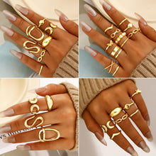 Load image into Gallery viewer, FAXHION 68 Pcs Gold Jewelry Set for Women with 7 Necklace, 17 Bracelet, 5 Hoop Earrings, 15 Stud Earrings, 24 Knuckle Rings for Women Jewelry Set for Women