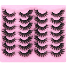 Load image into Gallery viewer, 14 Pairs Wispy Mink Lashes False Eye Lashes Natural Look 5D Volume 16mm Fake Eyelashes Pack by TNFVLONEINS