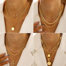 Load image into Gallery viewer, FAXHION 68 Pcs Gold Jewelry Set for Women with 7 Necklace, 17 Bracelet, 5 Hoop Earrings, 15 Stud Earrings, 24 Knuckle Rings for Women Jewelry Set for Women