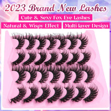 Load image into Gallery viewer, 14 Pairs Wispy Mink Lashes False Eye Lashes Natural Look 5D Volume 16mm Fake Eyelashes Pack by TNFVLONEINS