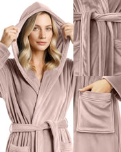 Load image into Gallery viewer, Premium Plush Fleece Robes for Women with Hood Fluffy Soft Long Bathrobe