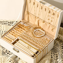 Load image into Gallery viewer, FAXHION 68 Pcs Gold Jewelry Set for Women with 7 Necklace, 17 Bracelet, 5 Hoop Earrings, 15 Stud Earrings, 24 Knuckle Rings for Women Jewelry Set for Women