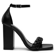 Load image into Gallery viewer, Women Braided Open Toe Ankle Strap High Heel Block Chunky Sandals