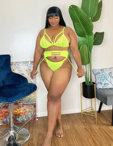 Sweet And Spicy Lingerie Set Neon Green