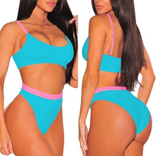 Load image into Gallery viewer, Spaghetti Straps High Waisted Cheeky Two Piece Set