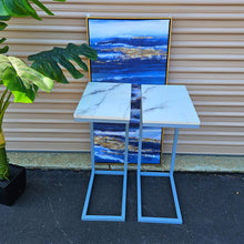 Load image into Gallery viewer, Side Table For Bed Or Chair White/Grey Marble Design Furniture