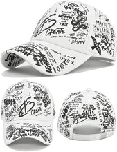 Load image into Gallery viewer, Graffiti Print Hat White/Black