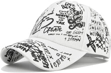 Load image into Gallery viewer, Graffiti Print Hat White/Black