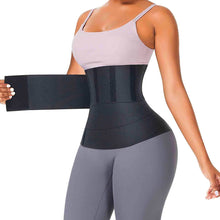 Load image into Gallery viewer, Sauna Belt Tummy Wrap Waist Trainer Black