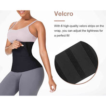 Load image into Gallery viewer, Sauna Belt Tummy Wrap Waist Trainer Black