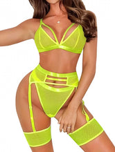 Load image into Gallery viewer, Sweet And Spicy Lingerie Set Neon Green