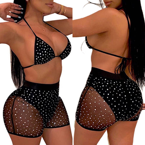 Ready For Whatever 2 Piece Mesh Shorts Set Black